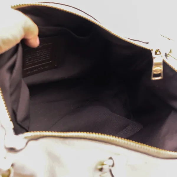 Coach Emma Satchel Women Small Cream Pebbled Leather Handbag F31466 Gold - Image 4
