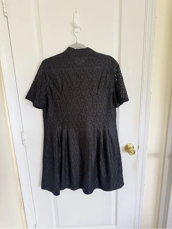 Equipment Naomi Black Lace Mini Dress - Image 4