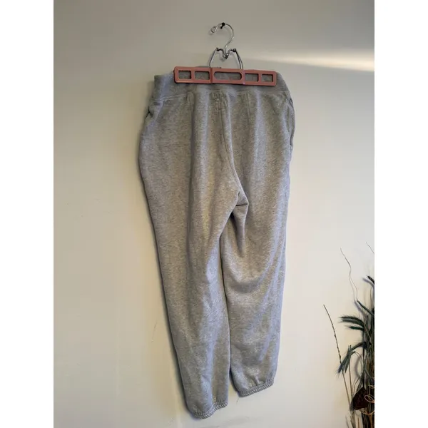 Aerie Womens Gray Heathered Fleece Zip Front‎ High Rise Jogger Sweatpants Size L - Image 2