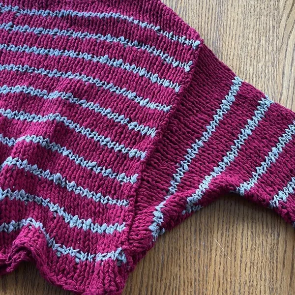 FREE PEOPLE Over Easy‎ Striped Open Chunky Knit Sweater C31 - Image 5
