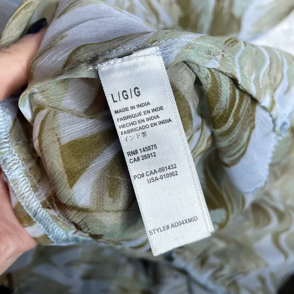 AMUSE SOCIETY Women's Maxi Dress Floral Print Light Blue Green Size L‎ - Image 3
