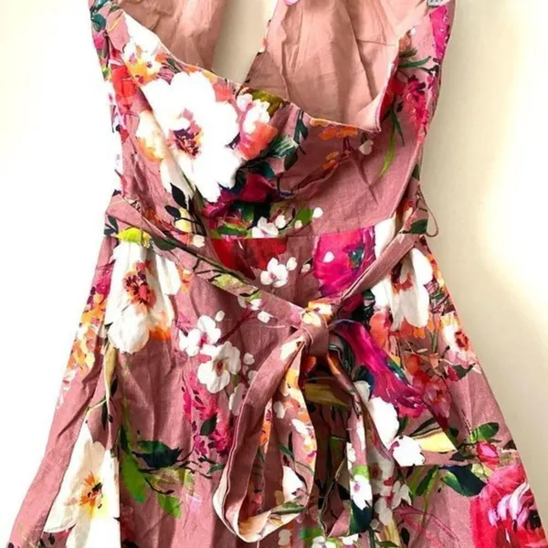 PRIVACY PLEASE Floral Mini Dress Pink Small‎ - Image 5