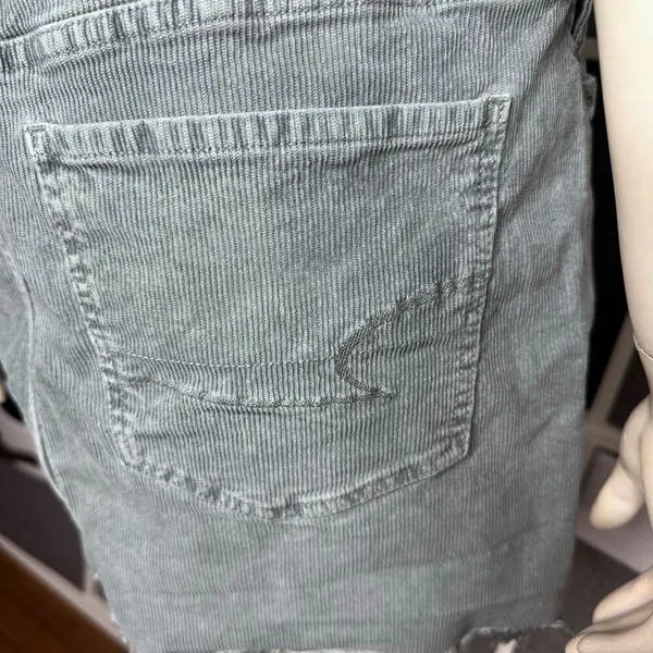 American Eagle Outfitters Corduroy Raw Hem Overall Dress In Jade Size Medium - Image 10