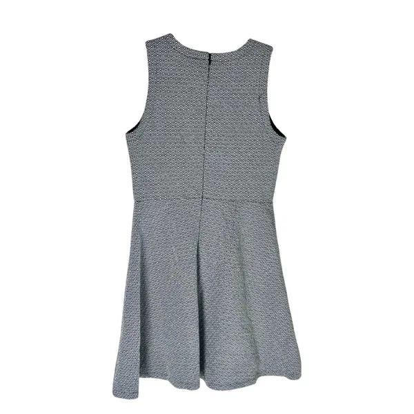 LOFT Black White Geometric Double Knit Jacquard Dress 8 - Image 2