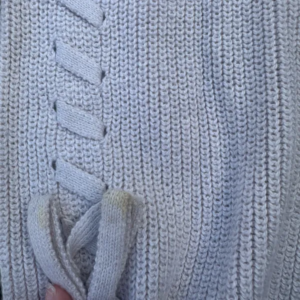 american eagle cream knit v-neck sweater - Image 8