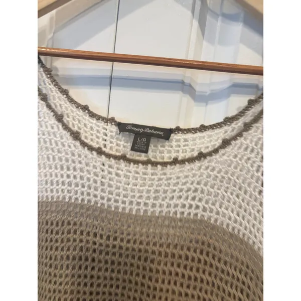 Tommy Bahama‎ Cream And Tan Crochet Swim Cover Up Size Large - Image 5