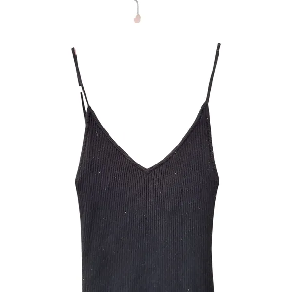 FOR LOVE AND LEMONS Knitz Simone Ribbed Knit Mini Dress Black Medium - Image 4