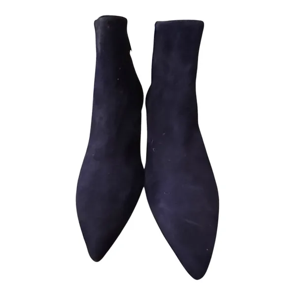 L'Agence Jeanne Pointed Toe Bootie Ankle Boot Suede Midnight Blue Size 40 US 9 - Image 3