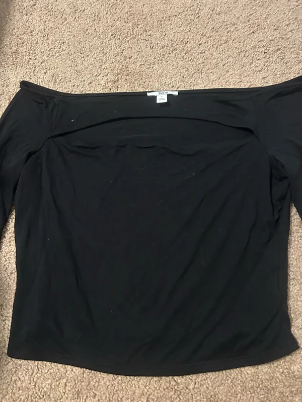 Bar III Black Off-Shoulder Long Sleeve Top - Image 4