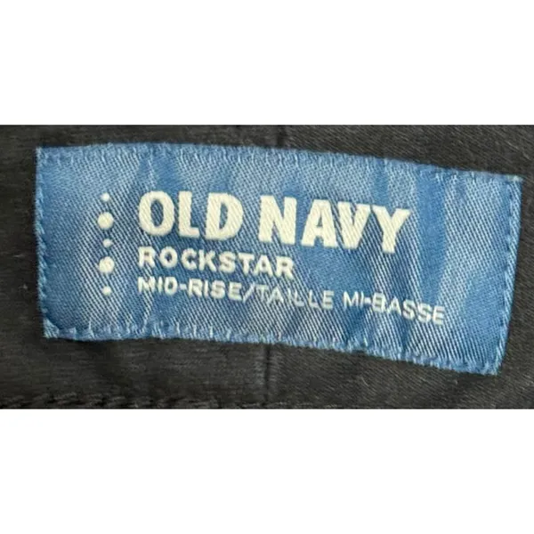 Old Navy Women Jeans Rockstar Mid-Rise Skinny Stretch Denim‎ Black Size 36 - Image 3