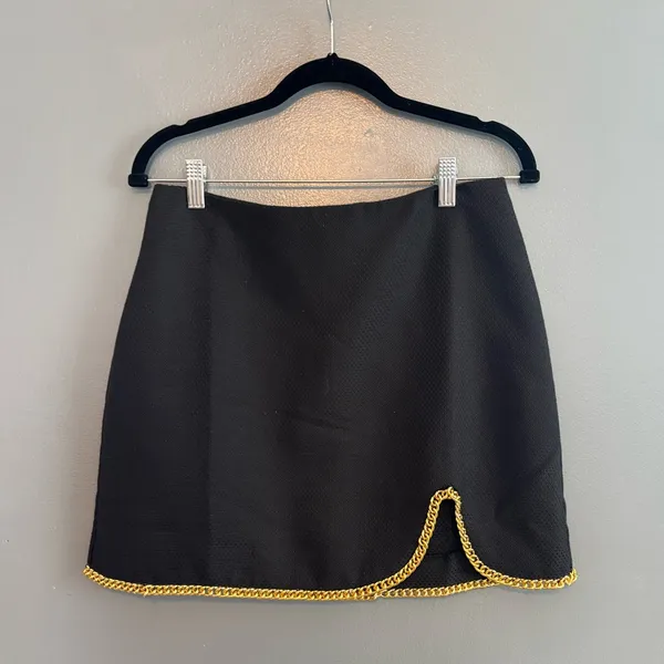 NWT Line and Dot Wild Black & Gold Chain Skirt - Image 2