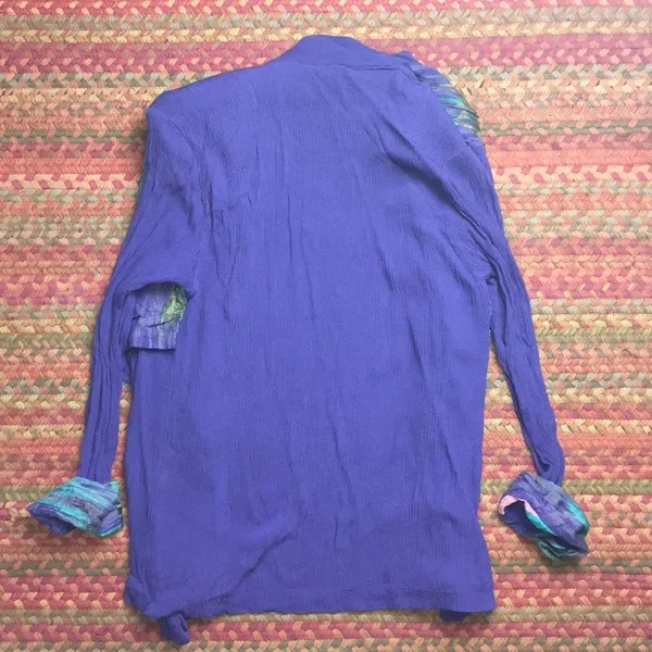 80s VINTAGE PURPLE FUNKY CARDIGAN - Image 5