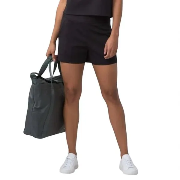 LULULEMON Shaped Away From The Body Solid Short 3" Women Sz 4 Black Athletic - Image 3