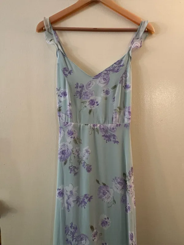 Lulus Meteoric Rise Sage Green Floral Print Maxi Dress Small - Image 6
