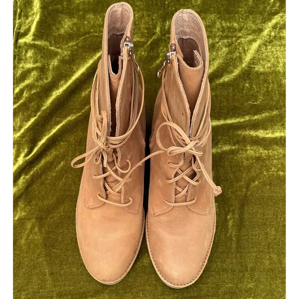 Ugg Oriana Boots Chestnut/Tan Sz 8.5 Side Zip Lace Up Western Prairie Fall - Image 16