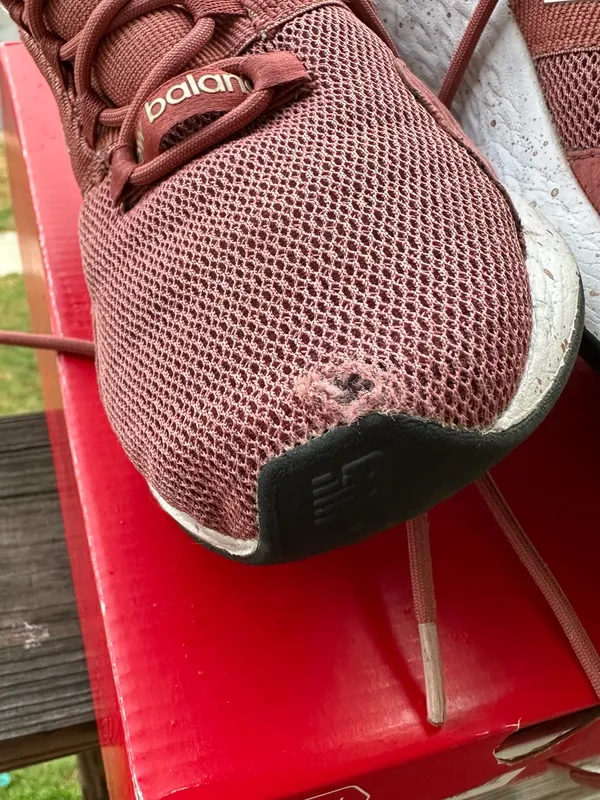 New Balance Women's Sneakers in Dusty Rose with Black Heel - Image 7