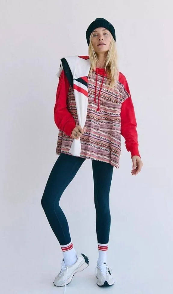 NWOT Free People Hot Shot Printed Hooded Layer - Image 3