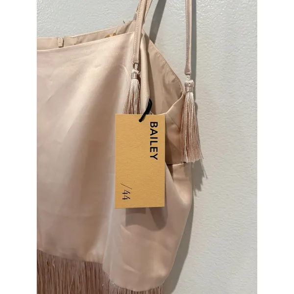 BAILEY 44 Sleeveless Camisole top Fringe satin silky L - Image 6