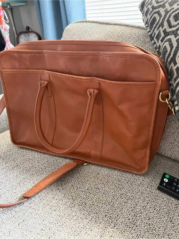 Vintage 1996 Coach 5181 Brown Leather Briefcase Messenger Bag - Image 9