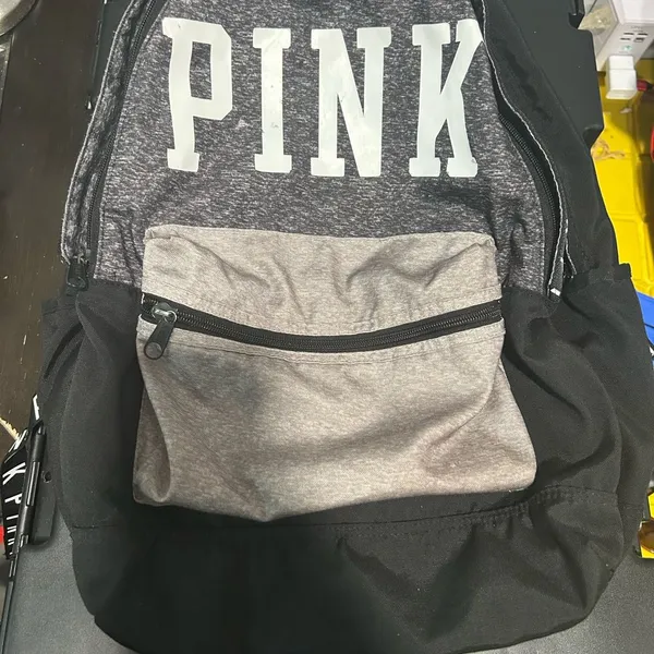 Pink - Victoria's Secret Black and Gray Backpack - Image 4