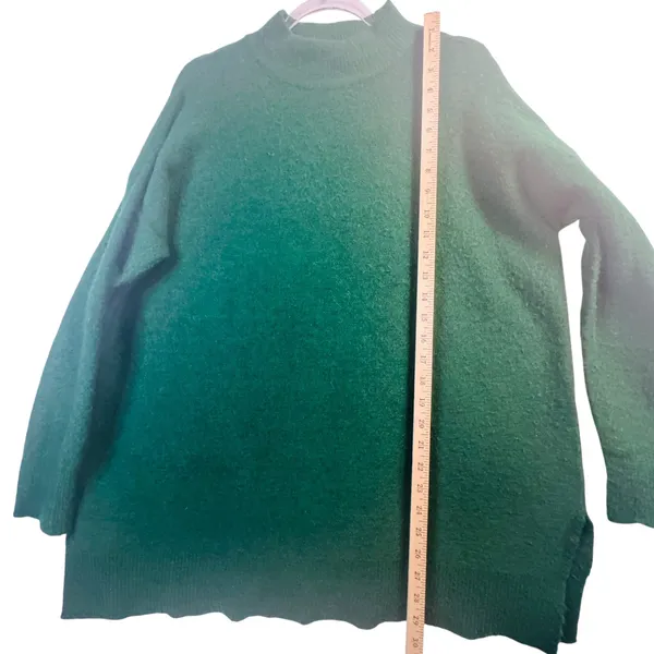 Ellos Green Mock Neck‎ Textured Sweater M 14/16 Cozy Cottagecore Academia Knit - Image 7