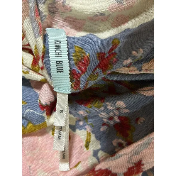 Kimchi Blue Women's S Blue Floral Print Open back Swing Tank Top Boho Festival - Image 5