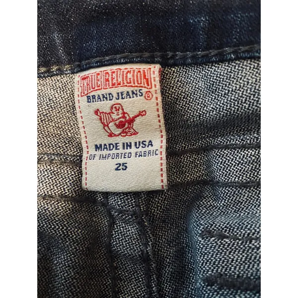 True Religion Blue Billy Dark Wash Boot Cut Denim Jeans Women SZ 25 - Image 15