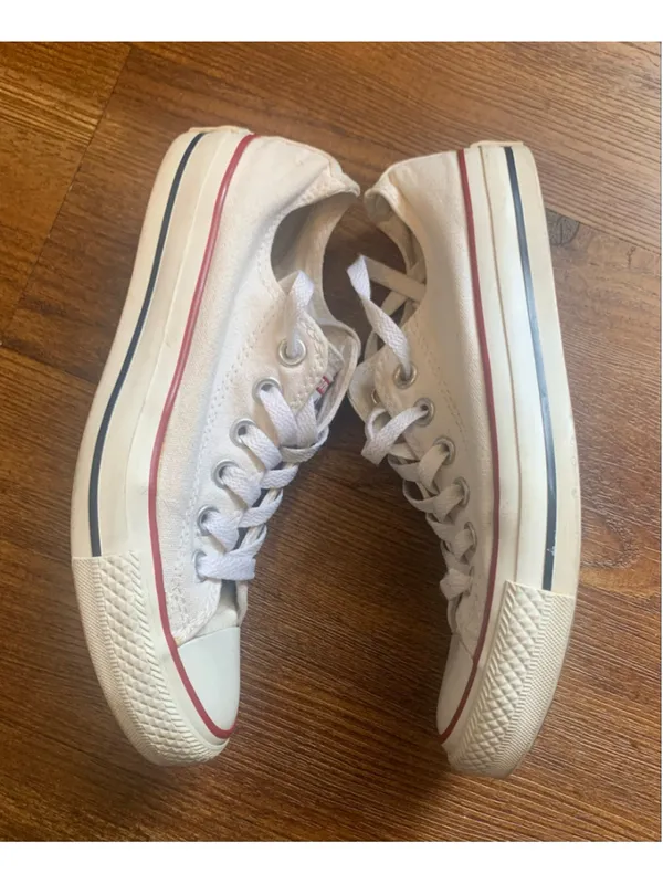 Women's Converse All Star Sneakers White Red Size 6.5 - Image 4