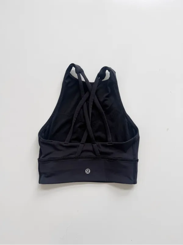 lululemon Energy Bra High - Neck Long Line Black Size 2 - Image 4