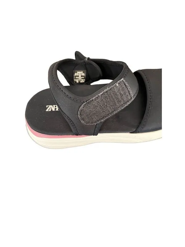 ZARA Platform Wedge Sandals Womens 8 Black Espadrille Summer - Image 5
