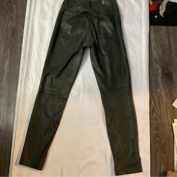7 For All Mankind Metallic Coated High Rise Skinny Jean 28 Goth Punk Rocker Rave - Image 5