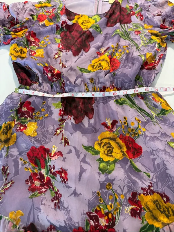 Alice‎ + Olivia Katrina Silk Blend Dress In Water Lotus Lavander Size S/M - Image 12