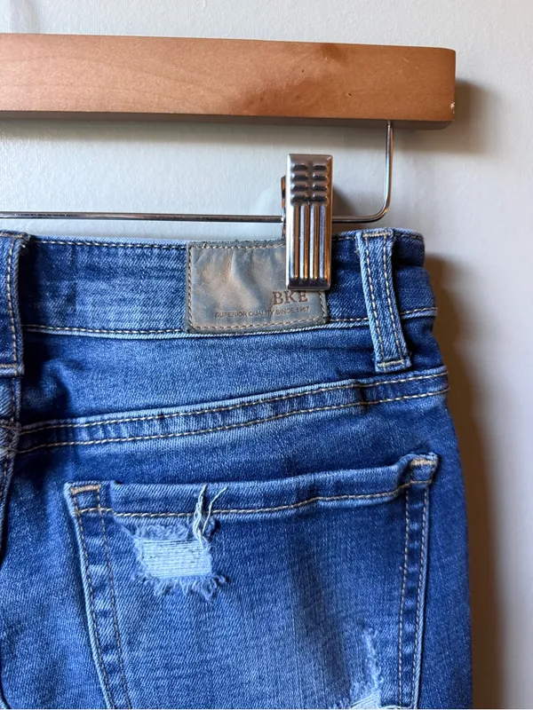 BKE Stella Distressed Skinny Jeans Size 25 Medium Wash Ripped Denim - Image 5