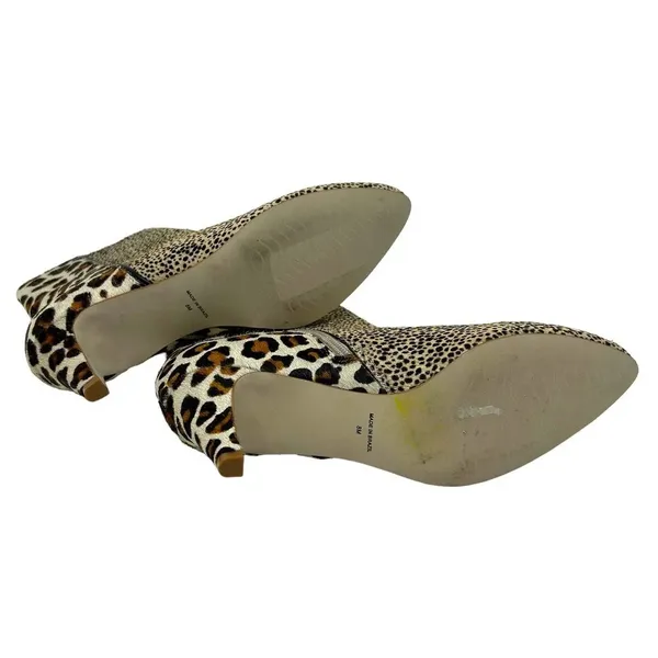 Matisse Moon Walkin Boots Beige Cowhair‎ Leopard Print Heeled Size 8 - Image 8
