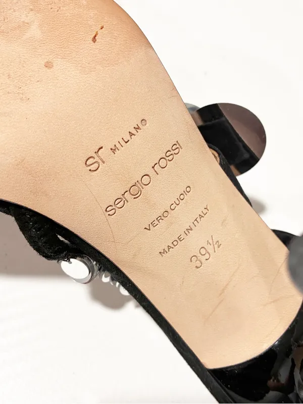 Sergio Rossi Women's SR Milano Paillette Sandal Silver Sequin Heels US Size 9.5 - Image 8