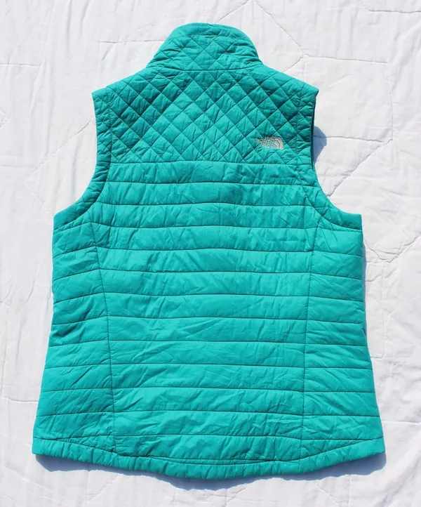 The North Face Vest Women's Large Puffer Quilted Green Blue - Image 7