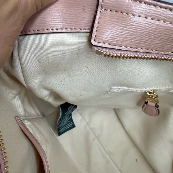 Lauren Ralph Lauren Pale Blush Leather Tote with Gold Hardware - Image 10