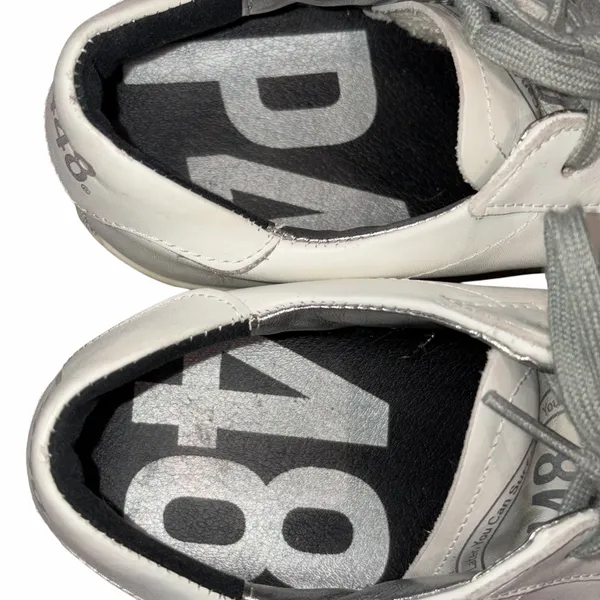 P448 John Distressed Leather Low Top Lace Up Sneakers Shoes 38 - Image 8