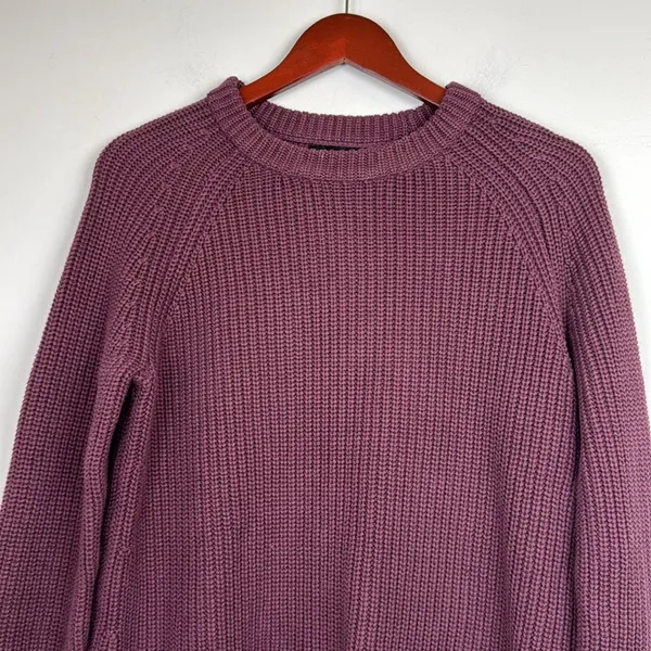 Quince Plum Knit sustainable, organic cotton Sweater Sz M - Image 3
