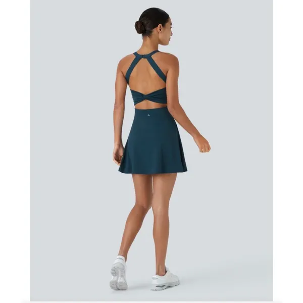 Halara‎ Majolica Blue Backless Twisted Active Dress XL Tennis Athleisure - Image 2