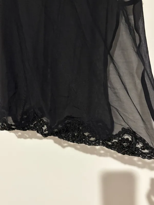 Victoria's‎ Secret Women's Baby Doll Sheer Cut Out Slit Sequin slip Black small - Image 2