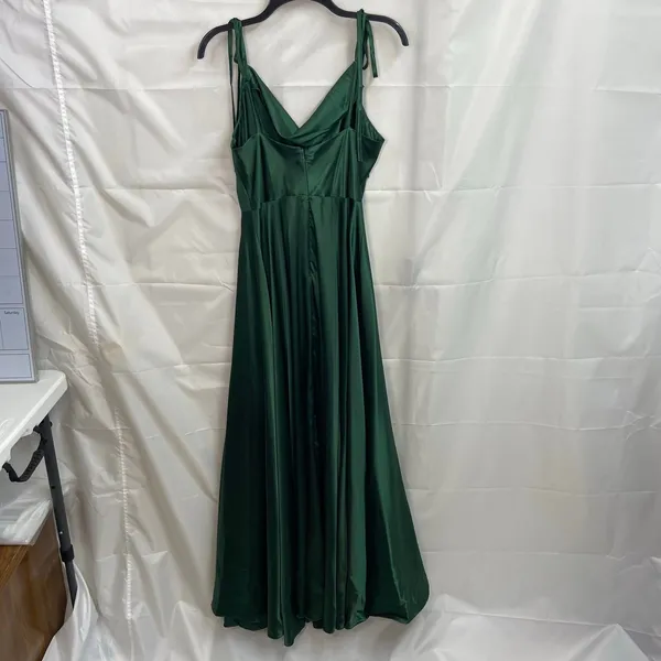 Ladivine by Cinderella Divine women's‎ emerald satin cowl maxi formal gown dress - Image 7