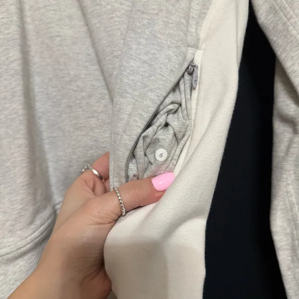 Lululemon On The Double Pullover Heathered White Size 6 - Image 8