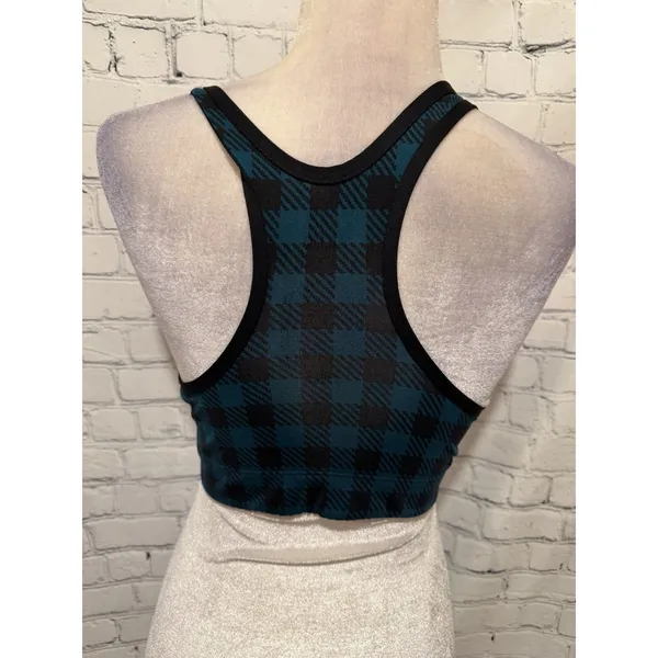 PINK Victoria’s Secret Ultimate Unlined Women’s Blue Black Plaid Sport Bra Large - Image 4