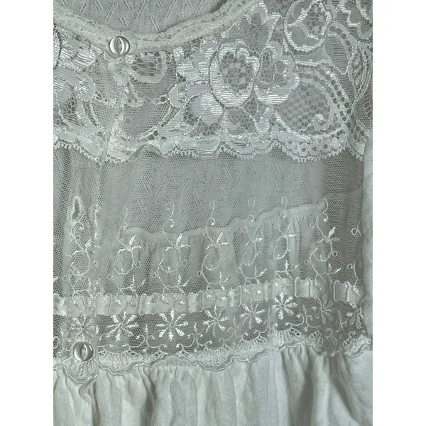Vintage 1960s Christian Dior White Lace Nightgown Maxi Gown Small - Image 6