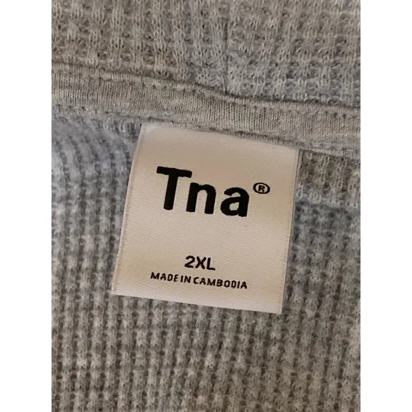 Aritzia TNA Women's Gray Long Sleeve Sweater Hooded Sweatshirt Jacket Top Sz 2XL - Image 5