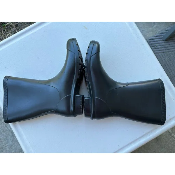 UGG Women's Sienna Matte Black Waterproof Mid-Calf Pull On Rubber Rainboots 7.5 - Image 4