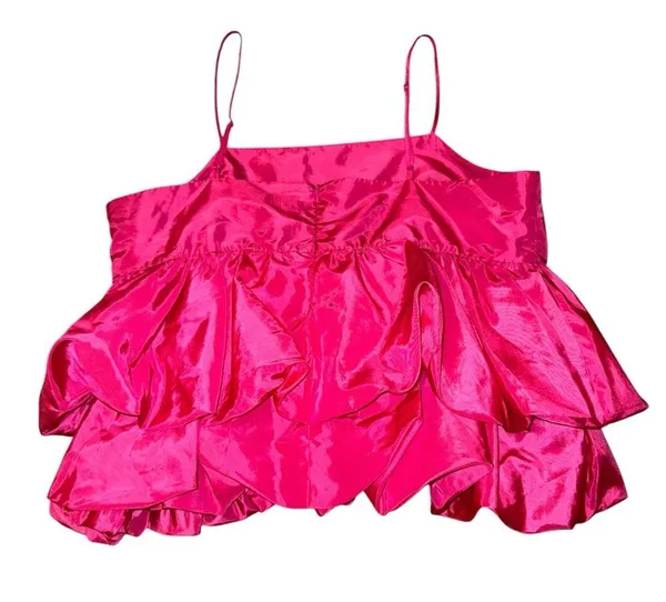 A new day Target magenta bubble ruffle pink tiered blouse women’s size XL - Image 2