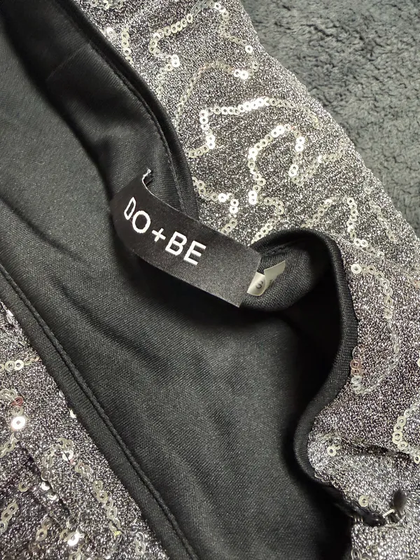 Do + Be silver sequin dress with black undershirt Size S #party #glamour - Image 3