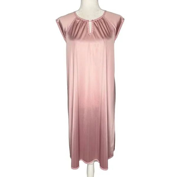 Vanity Fair Small 2 Pc Set Gown Duster Robe Vintage Made In USA Tricot Nylon‎ - Image 7